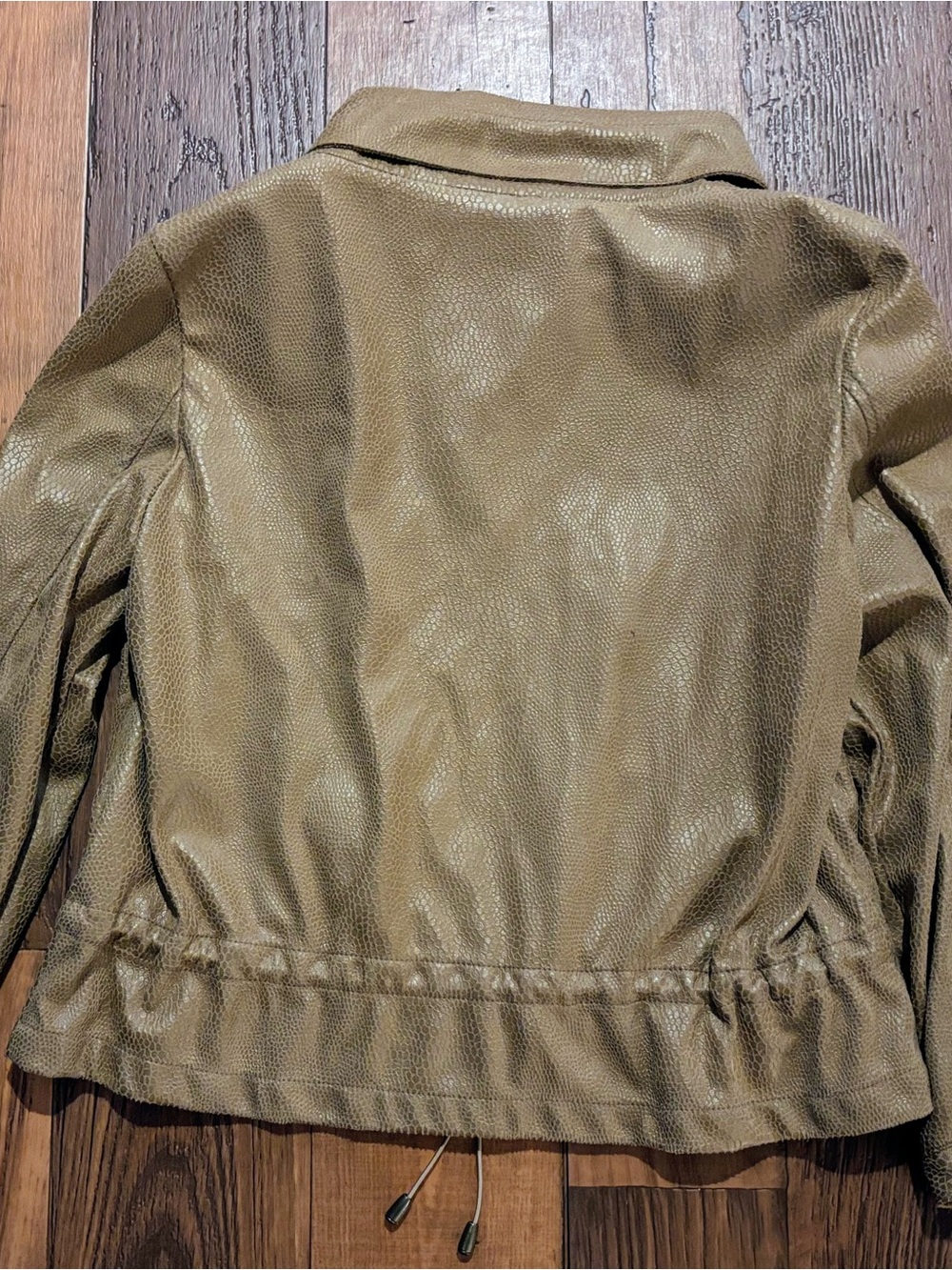 Ruby Rd. Olive Green Textured Drawstring Jacket - Picture 5 of 5